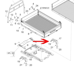Wheel fender right for tipper and pick-up